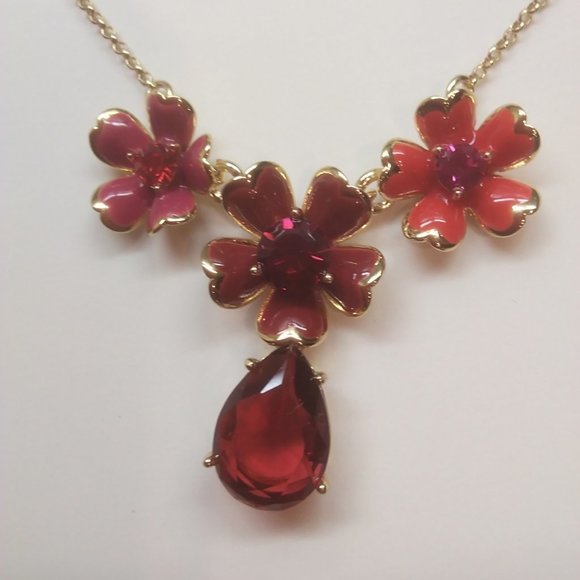 Kate Spade New Red Flower Necklace - Picture 2 of 3